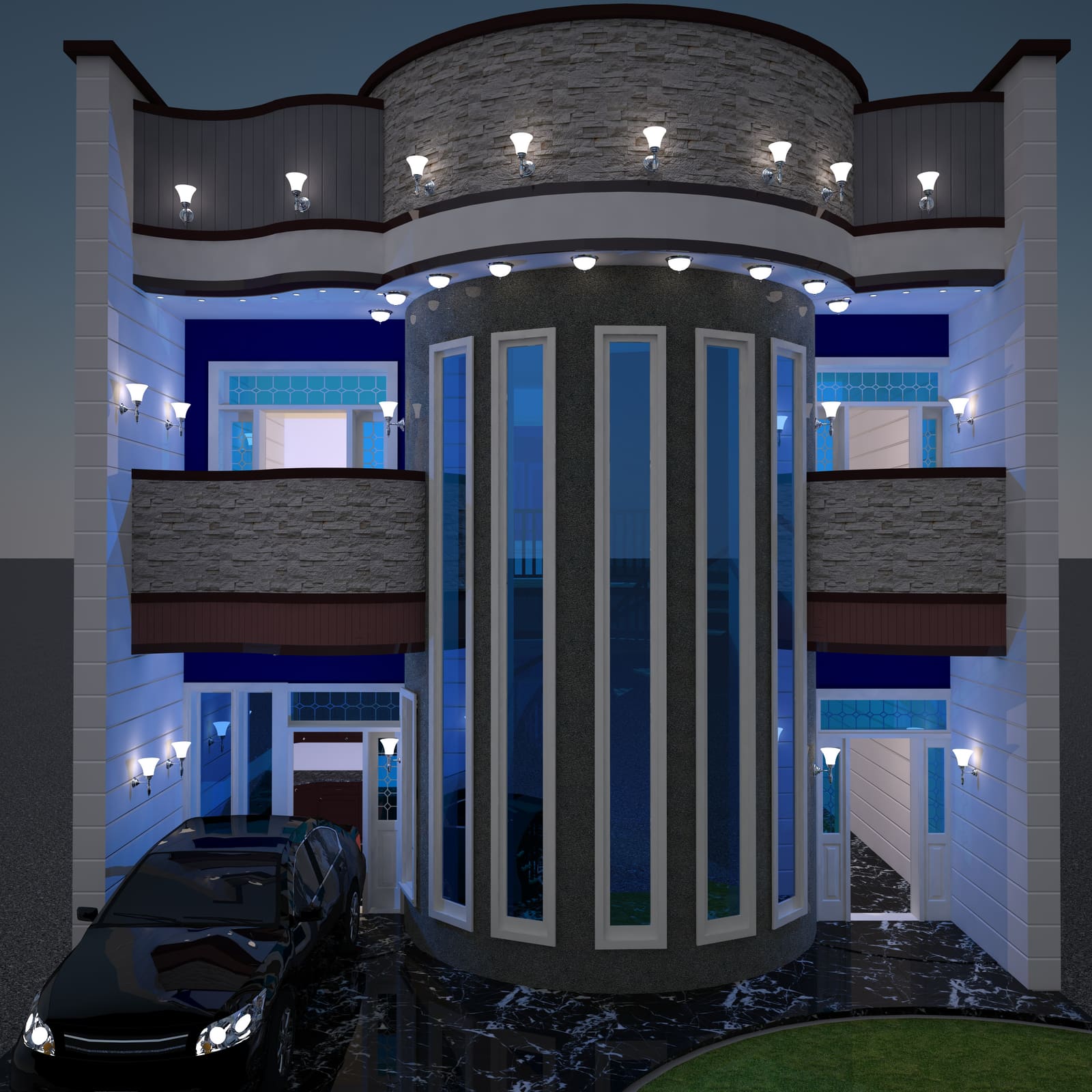 Фасады, визуализация в Cinema 4D