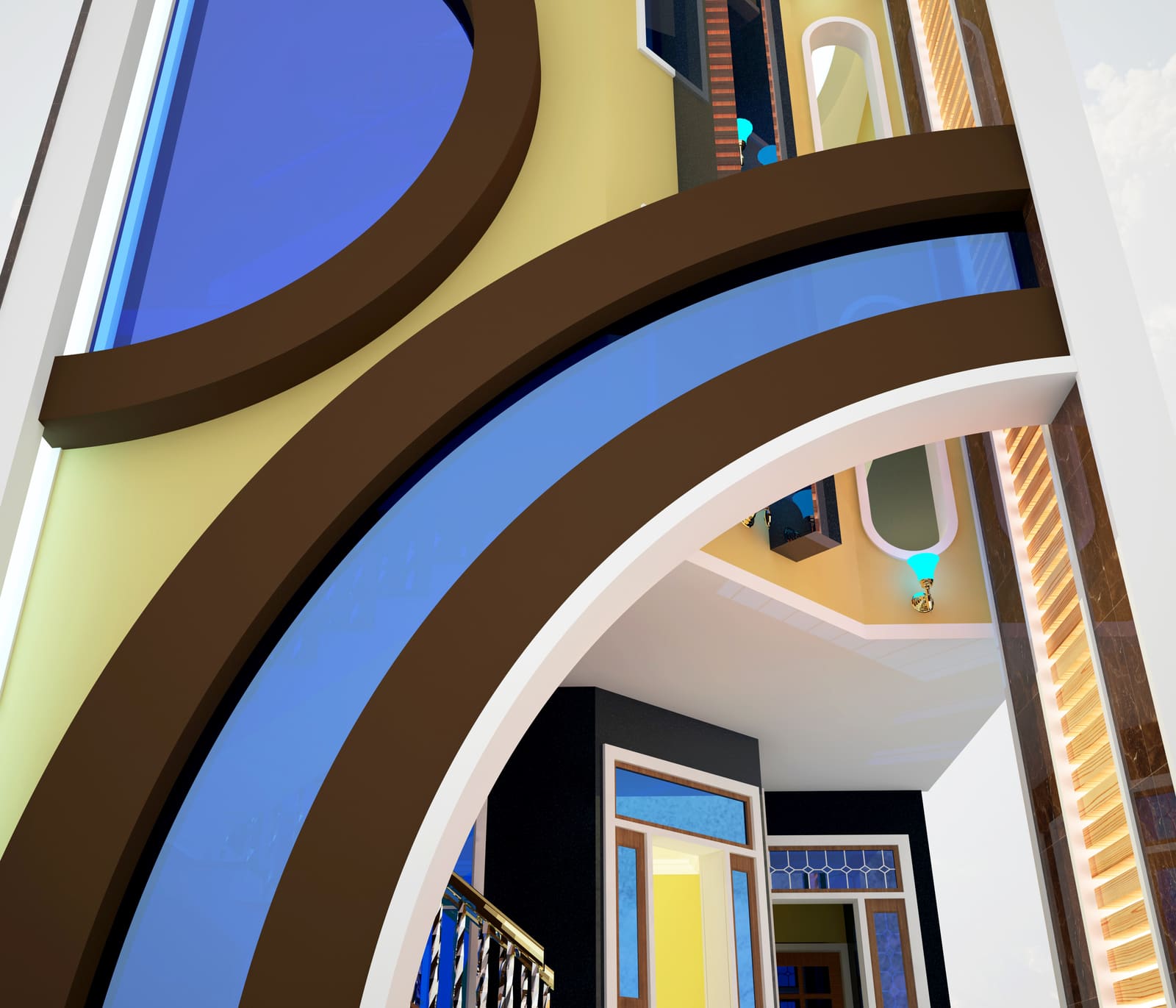 Фасады, визуализация в Cinema 4D
